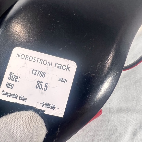 SAINT LAURENT Red Leather Janis Ankle Strap Gladiator Flat Sandals 35.5- 5.5US - Picture 12 of 12